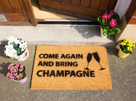 Come Again & Bring Champagne Doormat-Kulani Home