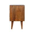 Contemporary Chestnut Wood Bedside Cabinet-Kulani Home
