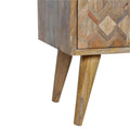 Contemporary Oak-ish Assorted Wood Bedside Table-Kulani Home