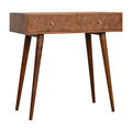 Contemporary Oak-ish Mango Wood Console Table with Assorted Drawer Fronts and Storage-Kulani Home