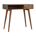 Contemporary Oak-ish Solid Wood Writing Desk-Kulani Home