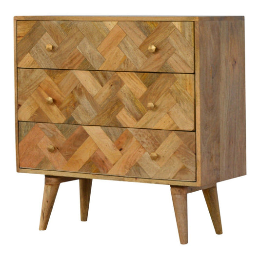 Contemporary Zig-Zag Patchwork Chest of Drawers-Kulani Home