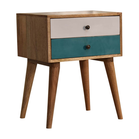 Contemporary Teal Contemporary Solid Wood Nightstand-Kulani Home