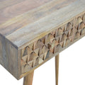 Craft Diamond Carved Console Table-Kulani Home