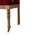 Crimson Velvet Upholstered Hallway Chair-Kulani Home