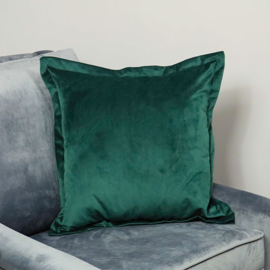 Dark Green Velvet Cushion - Feather Filled-Kulani Home
