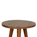 Diamond Patterned Solid Wood End Table-Kulani Home