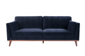 Emerald Elegance 3-Seat Velvet Sofa with Walnut Legs-Kulani Home