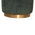 Emerald Green Cotton Velvet Pleated Footstool with Gold Base-Kulani Home