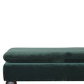 Emerald Green Velvet Bench with Castor Legs-Kulani Home