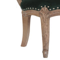 Emerald Green Velvet Studded Accent Chair-Kulani Home