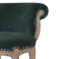 Emerald Green Velvet Studded Accent Chair-Kulani Home