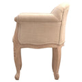 en Français: Upholstered French Accent Chair in Mud Linen-Kulani Home