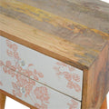 Floral Haven Solid Wood Bedside Table-Kulani Home