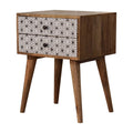 Geometric Oak-Ish 2-Drawer Bedside Table-Kulani Home