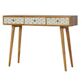 Geometric Print Solid Wood Console Table-Kulani Home