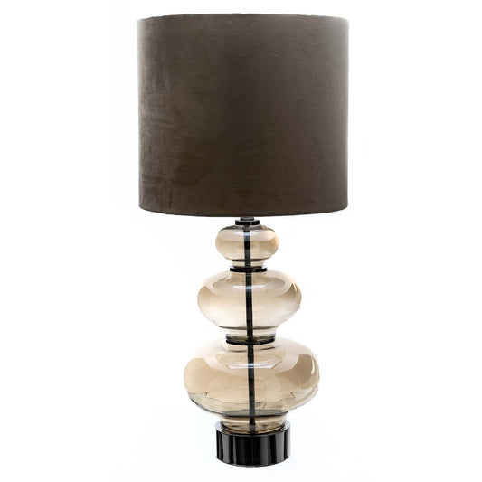 Glass Lamp with Velvet Shade - A Stunning Statement Piece for Your Home-Kulani Home