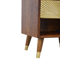 Gold Chestnut Bedside Table with Brass Accents-Kulani Home