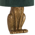 Gold Hare Table Lamp with Luxurious Green Velvet Shade-Kulani Home