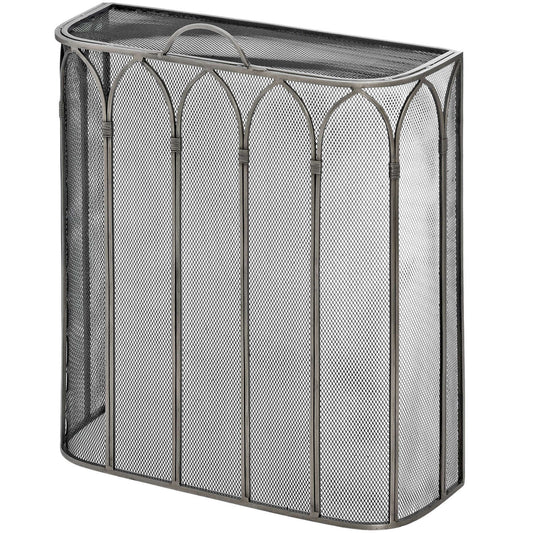 Gothic Elegance: Exquisite Antique Pewter Firescreen-Kulani Home
