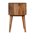 Green and Patterned Solid Wood Bedside Table-Kulani Home