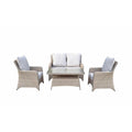 Grey 4-Seat Sofa Set with Stylish Coffee Table-Kulani Home