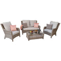 Grey 4-Seater Sofa Set with Silver Grey Cushions - Care and Cleaning Guide Included-Kulani Home