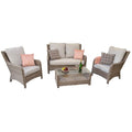 Grey 4-Seater Sofa Set with Silver Grey Cushions - Care and Cleaning Guide Included-Kulani Home