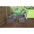 Grey Corner Sofa Set with Coffee Table - A Stylish Addition to Your Outdoor Space-Kulani Home