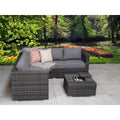 Grey Corner Sofa with Integrated Ice Bucket - The Perfect Outdoor Lounge Solution-Kulani Home