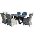 Grey Hand-Painted Aluminium Dining Table: Victoria Collection-Kulani Home