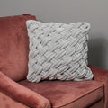 Grey Handknotted Velvet Cushion Cover-Kulani Home