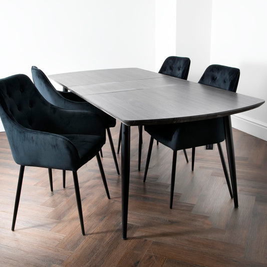 Grey Oak Oxford Dining Table with 4 Chairs-Kulani Home