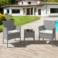 Grey Rattan 2 Seat Tea for Two Set - Exquisite Craftsmanship, Modern Design-Kulani Home