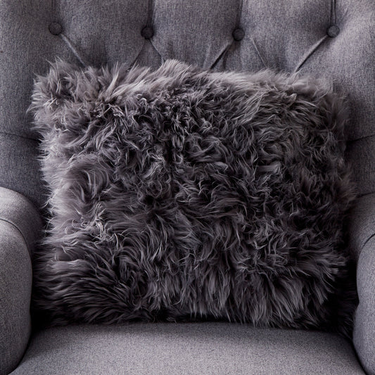 Grey Sheepskin Cushion-Kulani Home