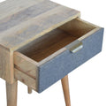 Grey Tweed Bedside Table: A Fusion of Materials and Style-Kulani Home