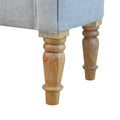 Grey Tweed Bench with Solid Mango Wood Turned Feet-Kulani Home