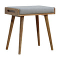Grey Tweed Tray-Style Footstool with Nordic Legs-Kulani Home