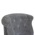 Grey Velvet Accent Chair: Handcrafted Solid Mango Wood with Fine Oak-ish Finish-Kulani Home