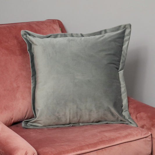 Grey Velvet Cushion - Feather Filled-Kulani Home