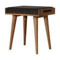 Grey Velvet Tray-Style Footstool with Nordic-Style Legs-Kulani Home