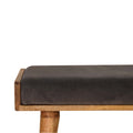 Grey Velvet Tray-Style Footstool with Nordic-Style Legs-Kulani Home