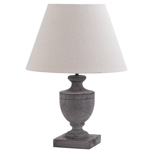 Grey-Washed Wooden Table Lamp: The Incia Collection-Kulani Home