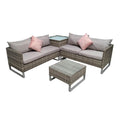 Grey Weave Corner Sofa Set: Stylish Comfort for Your Outdoor Oasis-Kulani Home