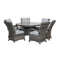 Grey Wicker 6-Seater Round Dining Set: A Timeless Addition to Your Outdoor Space-Kulani Home