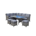 Grey Wicker Corner Dining Set - The Epitome of Style and Comfort-Kulani Home