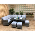 Grey Wicker Corner Dining Set - The Epitome of Style and Comfort-Kulani Home