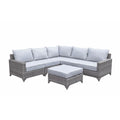 Grey Wicker Modular Corner Sofa Set-Kulani Home