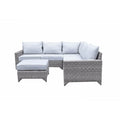 Grey Wicker Modular Corner Sofa Set-Kulani Home