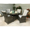 Grey Wicker Round Dining Set with UV Protection-Kulani Home
